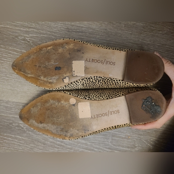 Sole Society Hadlee Calf Hair Leather Polka Dot Leopard Print Tassel Loafers - Picture 3 of 4